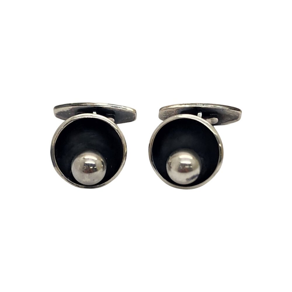Karl Gustav Hansen for Hans Hansen Denmark Sterling Silver Cuff Links #15039